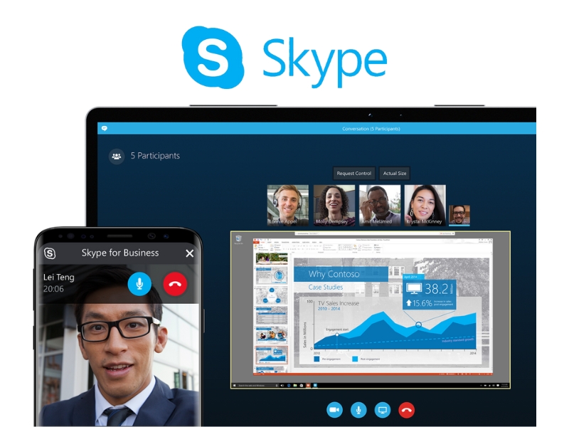 Skype là giải pháp họp trực tuyến miễn phí được phát triển bởi Microsoft